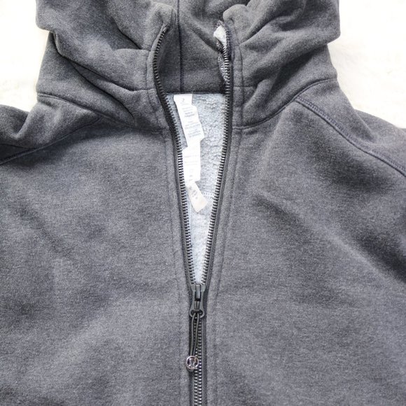 Charcoal Lululemon full zip sweatshirt with ruched neck size 2 - Picture 5 of 9